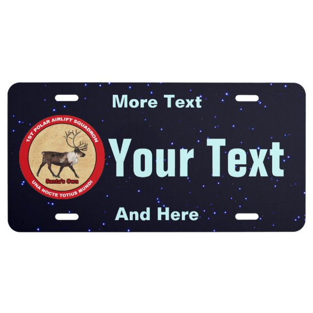 Santa's Own - 1st Polar Airlift Squadron License Plate (Front)