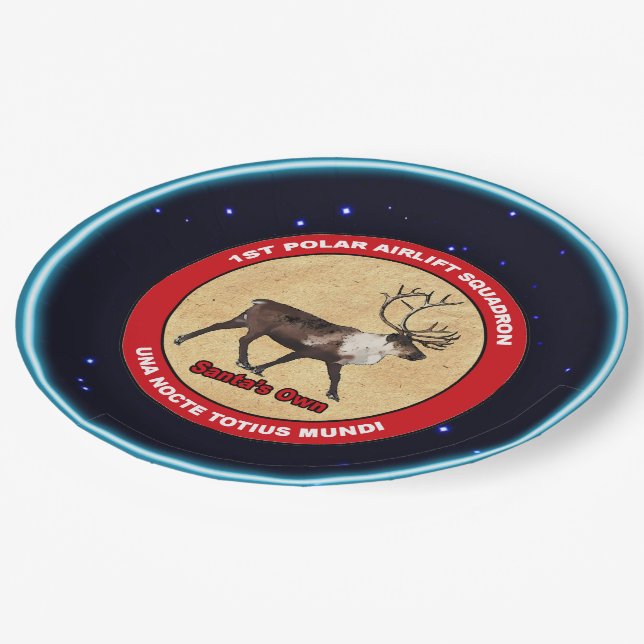 Santa's Own - 1st Polar Airlift Squadron Paper Plates (Angled)