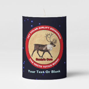 Santa's Own - 1st Polar Airlift Squadron Pillar Candle