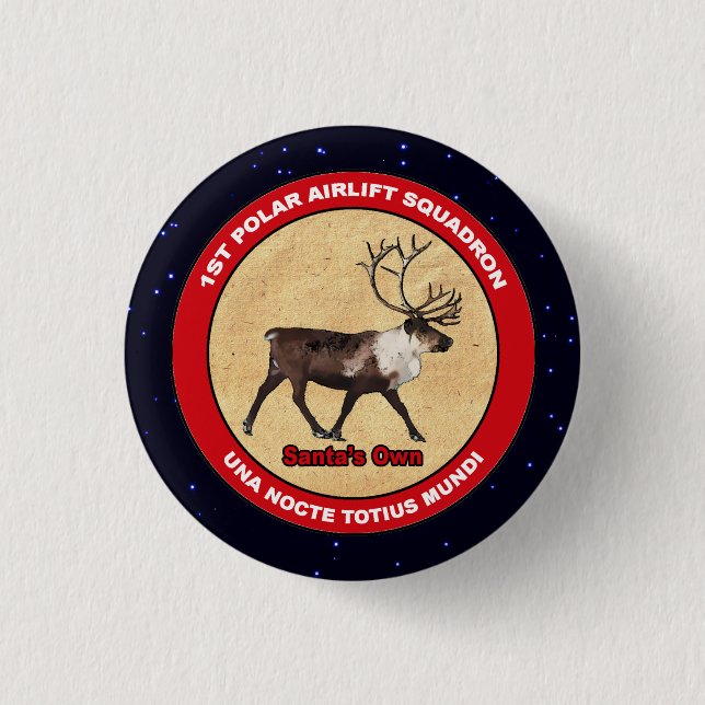 Santa's Own - 1st Polar Airlift Squadron Pinback Button (Front)