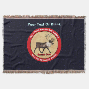 Santa's Own - 1st Polar Airlift Squadron Throw Blanket