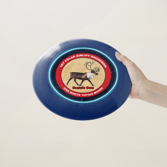 Santa's Own - 1st Polar Airlift Squadron Wham-O Frisbee (In Hand)