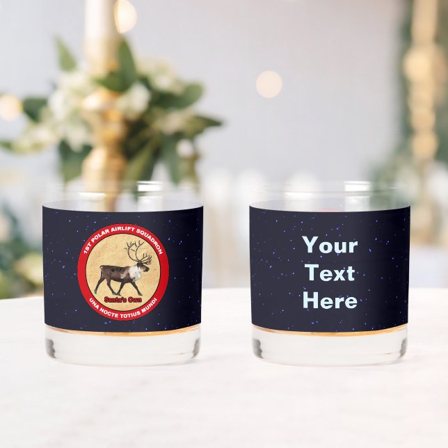 Santa's Own - 1st Polar Airlift Squadron Whiskey Glass (Insitu (Wedding))