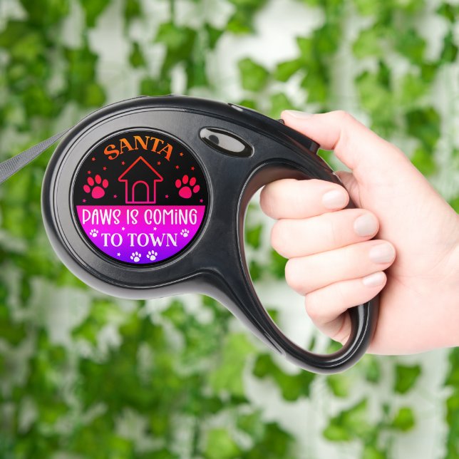 Santa's paws spread joy this season! retractable pet leash  (Hand)