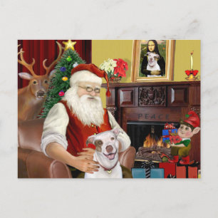 Santa's Pit Bull #2 Holiday Postcard