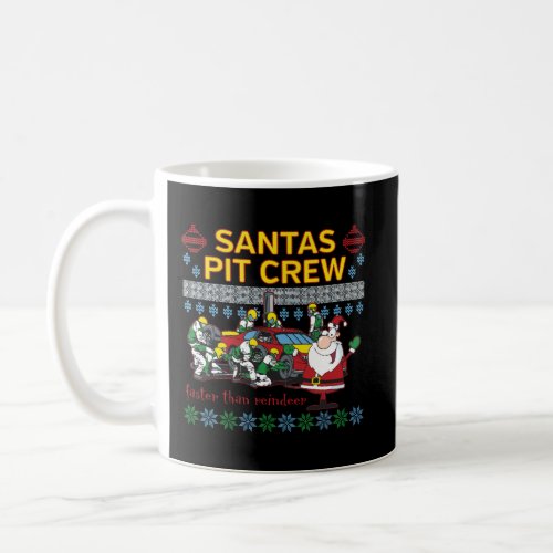 SantaS Pit Crew Race Car Ugly Christmas Coffee Mug