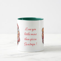 Santa's Pizza Party Christmas Mug editable