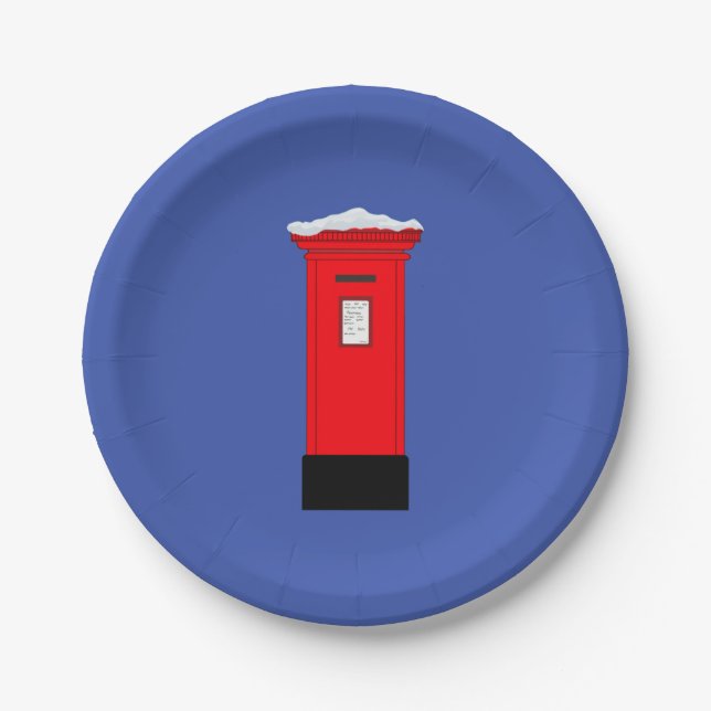 Santas Postbox Paper Plates (Front)
