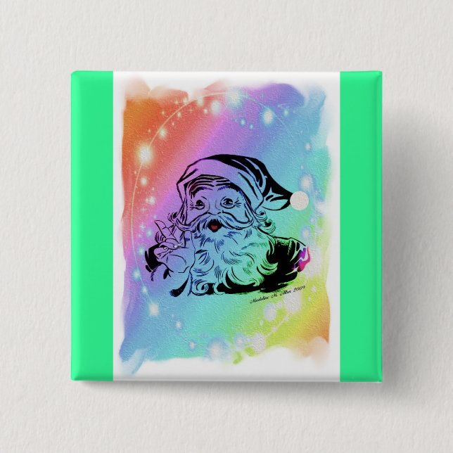 Santa's Rainbow Button (Front)
