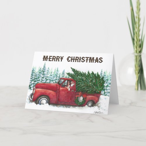 Santas Red Truck Thank You Card