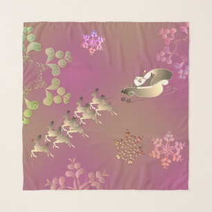 Santa's Reindeer and Snowflakes Scarf