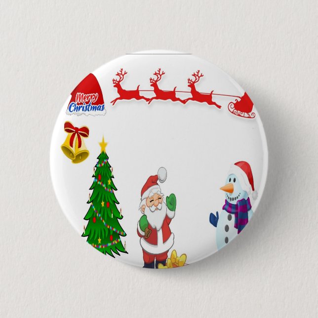 Santa's reindeer car button (Front)