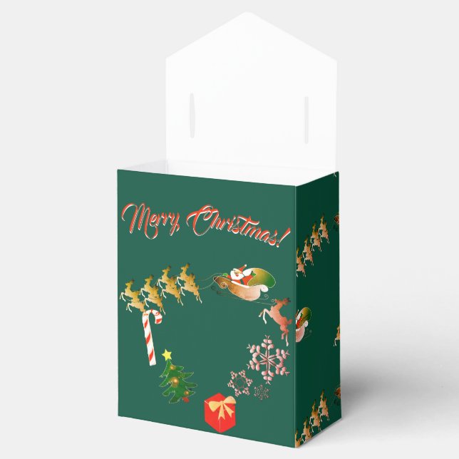 Santa's Reindeer Christmas Favor Box (Opened)