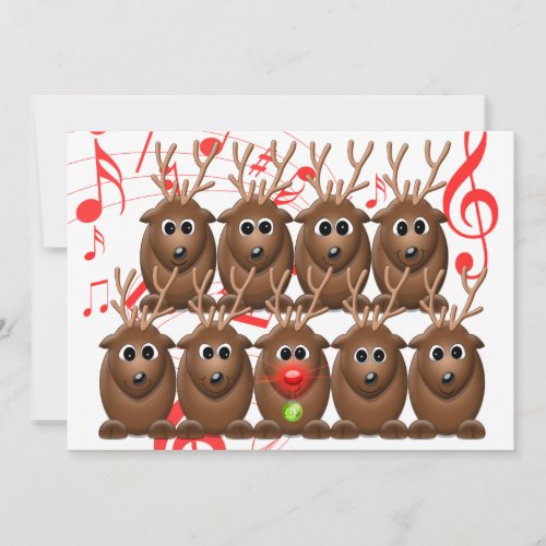 Santa's Reindeer Christmas Party Invitation