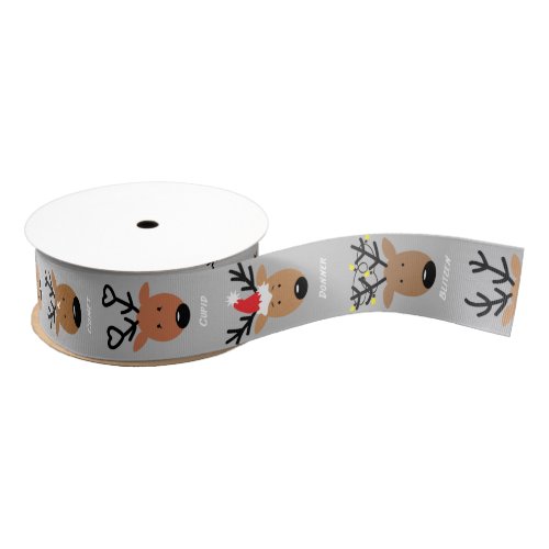 Santas Reindeer Grosgrain Ribbon