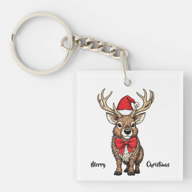 Santa's Reindeer Keychain (Front)