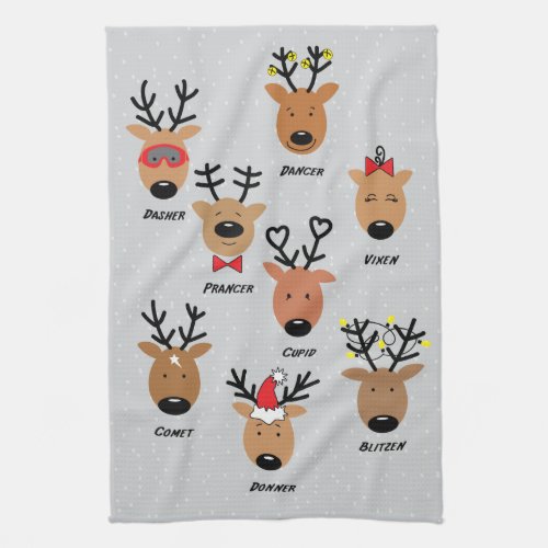 Santas Reindeer Kitchen Towel