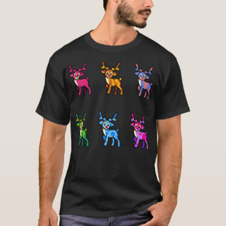 Santa'S Reindeer Mixed Colors. T-Shirt