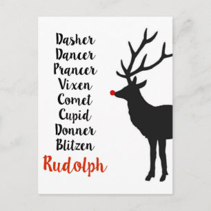 Santa's Reindeer Postcard
