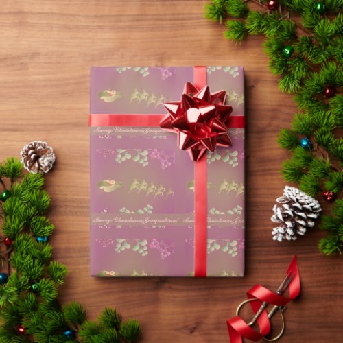 Santas Reindeer Purple Wrapping Paper