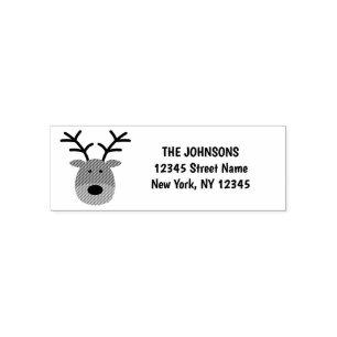 Santa's reindeer self inking return address stamps