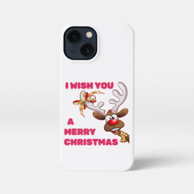 SANTA'S REINDEER WISHES YOU A MERRY CHRISTMAS iPhone CASE (Back)