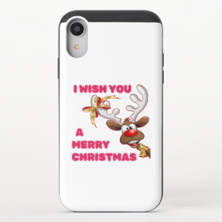 SANTA'S REINDEER WISHES YOU A MERRY CHRISTMAS iPhone XR SLIDER CASE