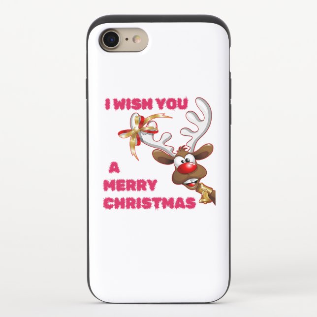 SANTA'S REINDEER WISHES YOU A MERRY CHRISTMAS UNCOMMON iPhone CASE (Back)