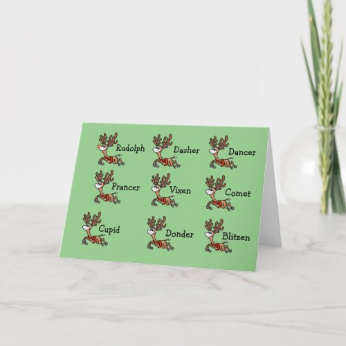 Santas Reindeer with Face Masks Christmas Card