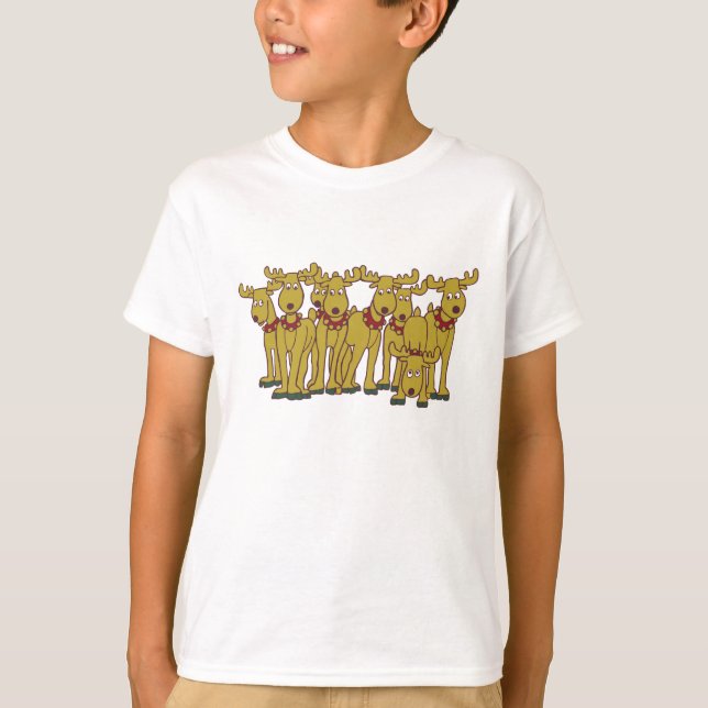 Santa's reindeers T-Shirt (Front)