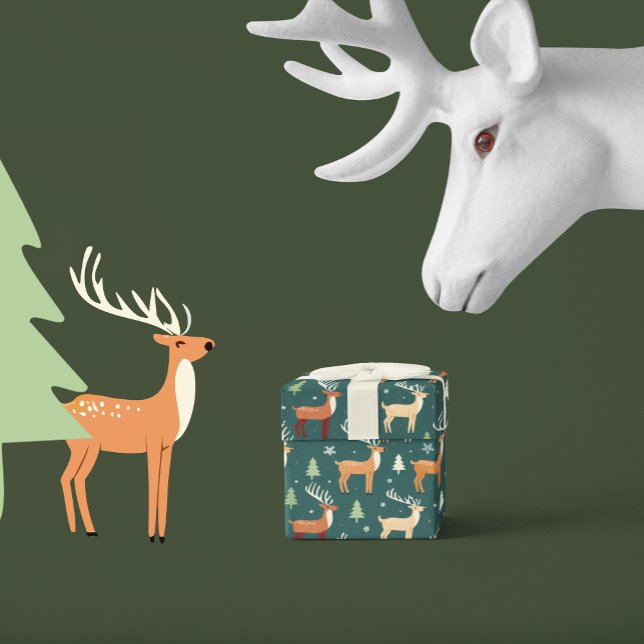 Santa's Retro Reindeer Wrapping Paper Sheets (Creator Uploaded)