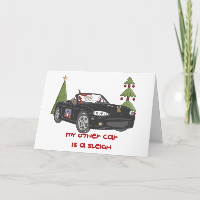 Santa's Ride-Black Holiday Card (Front)
