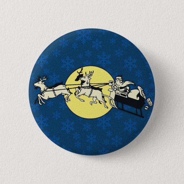Santa's Ride Pinback Button (Front)