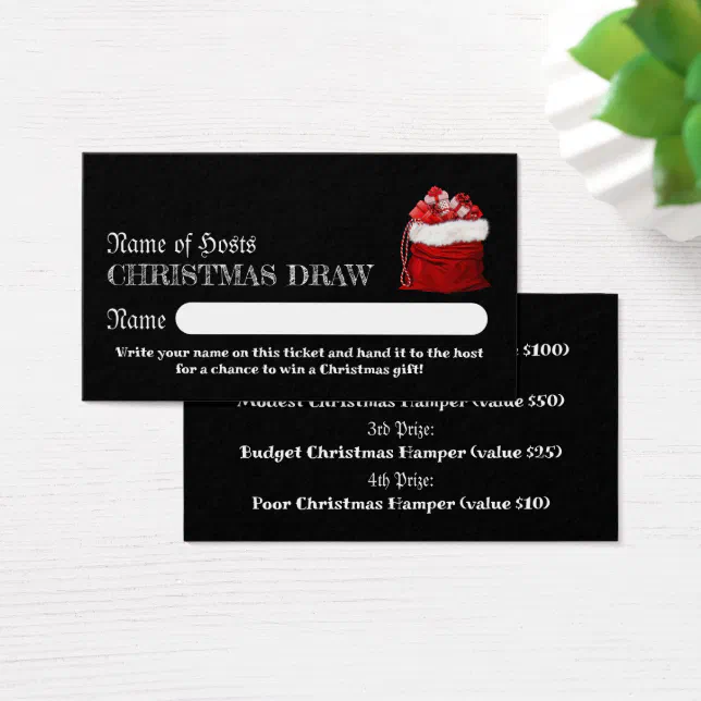Design Santa Raffle Santa's Sack, Christmas Party Raffle Tickets | Zazzle