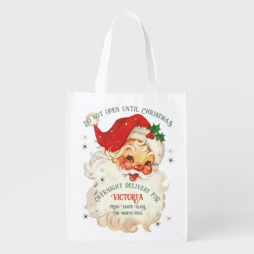 Santas Sack for Christmas Gifts Special Delivery Grocery Bag