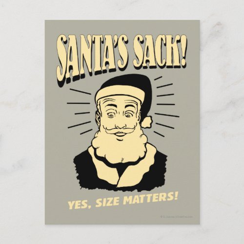 Santas Sack Yes Size Matters Holiday Postcard