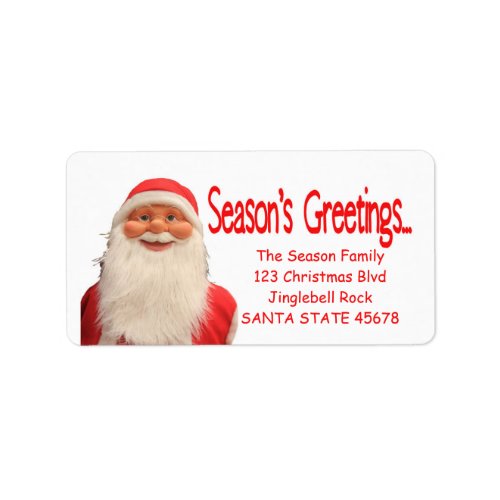 Santas Seasons Greetings Christmas label