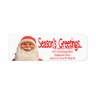 Santa's Season's Greetings Christmas label