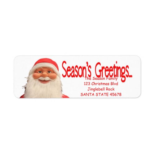 Santas Seasons Greetings Christmas label