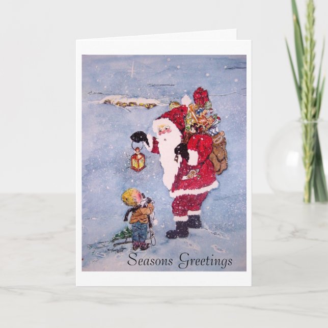 Santa's Secret-AB copy, Seasons Greetings Holiday Card (Front)