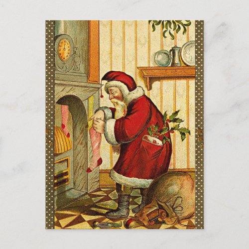 Santas secret holiday postcard