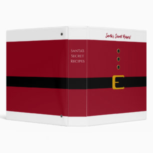 Santa's Secret Recipe Binder-Christmas- 3 Ring Binder