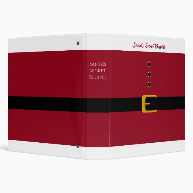 Santa's Secret Recipe Binder-Christmas- 3 Ring Binder (Background)