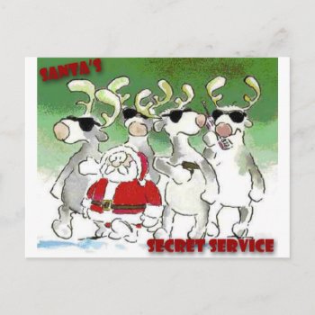 Santa's Secret Service Holiday Postcard by Unique_Christmas at Zazzle