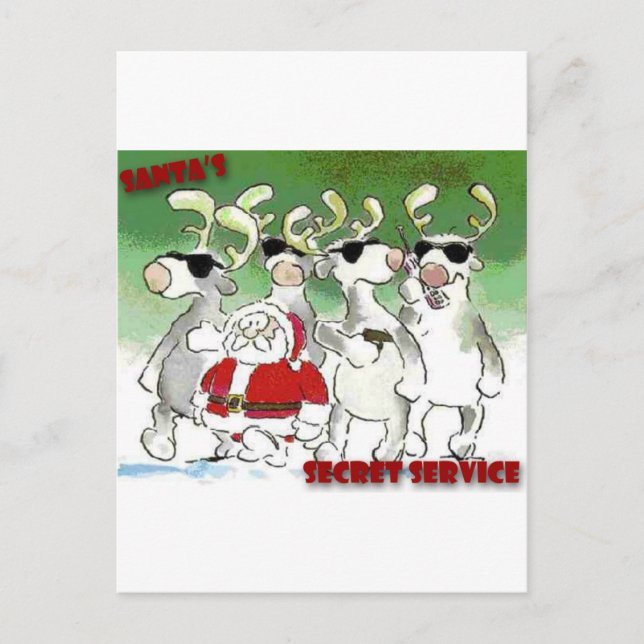 Santa's Secret Service Holiday Postcard (Front)
