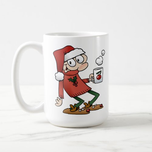 Santas Sidekick Cute Funny Christmas Cartoon Dude Coffee Mug