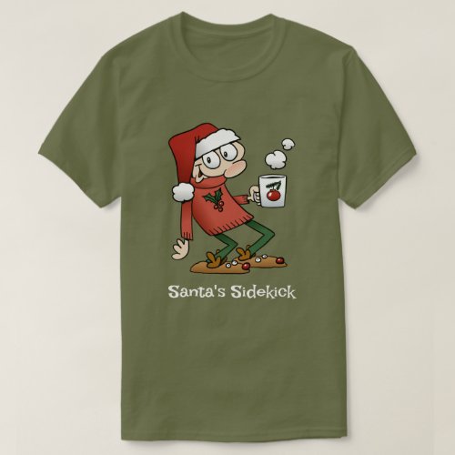 Santas Sidekick Cute Funny Christmas Cartoon Dude T_Shirt