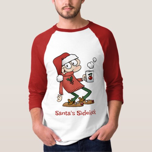 Santas Sidekick Cute Funny Christmas Cartoon Dude T_Shirt