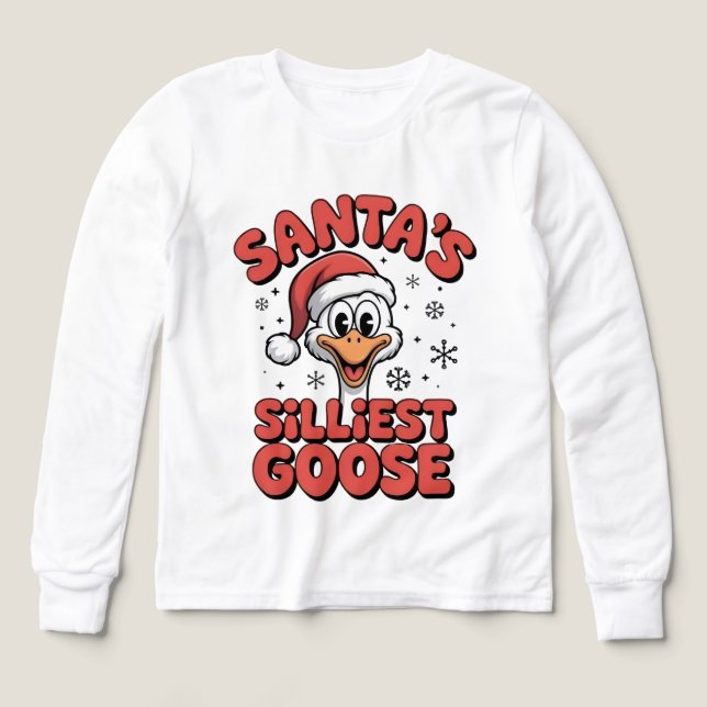 Santa's Silliest Goose Christmas 2025-2026 Tri-Blend Shirts (Design Front)