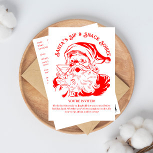 Santa's Sip & Snack Soiree Christmas Party Invitation